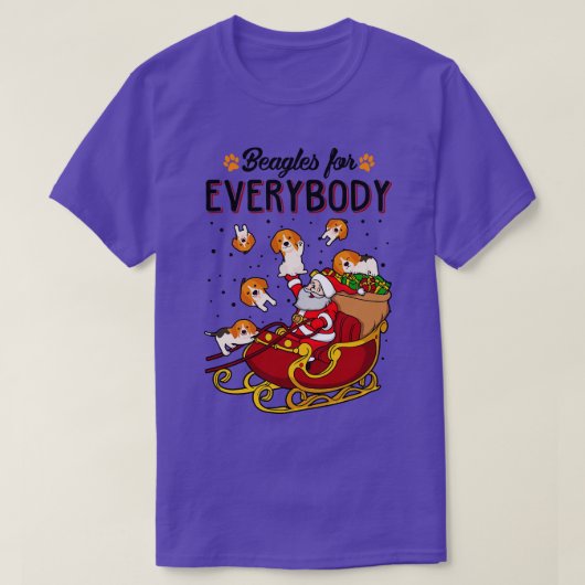 Beagles Kerstmis T-shirt (Design voorkant)