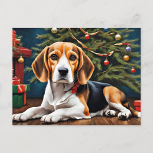 Beagle's kerstvakantie briefkaart