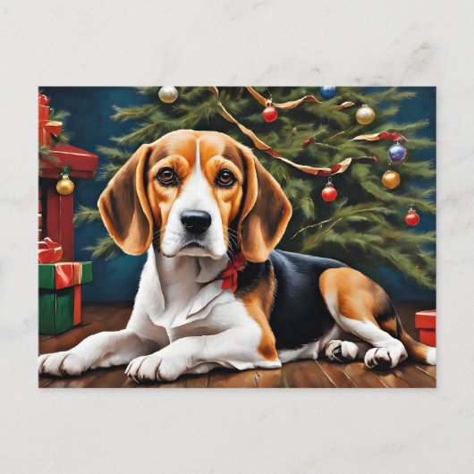 Beagle's kerstvakantie briefkaart (Voorkant)
