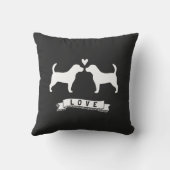 Beagles Love - Dog Silhouettes w/Heart Kussen (Achterkant)