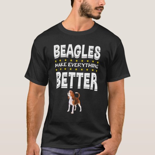 Beagles maken alles beter t-shirt (Voorkant)