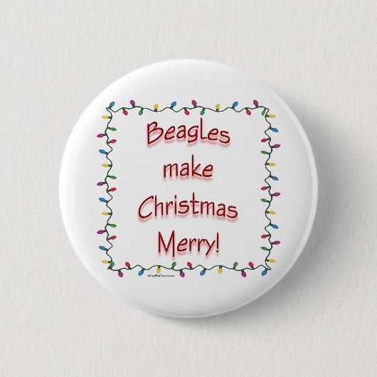 Beagles maken Kerstmis vrolijk - Button (Voorkant)