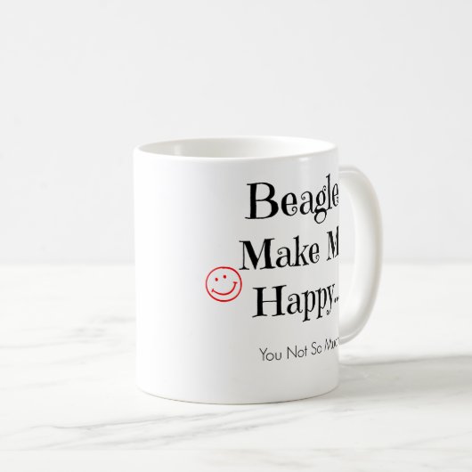 Beagles maken me gelukkig - Beagle Coffee Mok (Voorkant rechts)