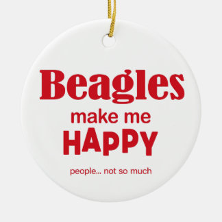 Beagles maken me gelukkig keramisch ornament