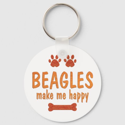 Beagles maken me gelukkig sleutelhanger (Voorkant)