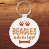 Beagles maken me gelukkig sleutelhanger (Voorkant)