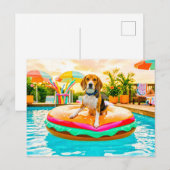 Beagles op de hamburger drijver briefkaart (Voorkant / Achterkant)