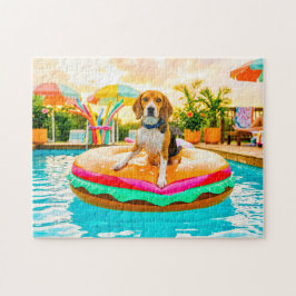 Beagles op de hamburger drijver legpuzzel