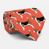 Beagles Pattern Schattige Hondenliefhebber Kleurri Stropdas (Opgerold)