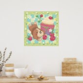 Beagle's Picknickdag met Frambozen Cupcake Poster (Keuken)