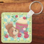 Beagle's Picknickdag met frambozen cupcakes Sleutelhanger (Achterkant)
