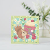 Beagle's Picnic Day with Raspberry Cupcake Kaart (Staand voorkant)