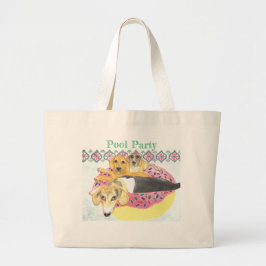 Beagles Pool Party Grote Tote Bag