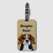 Beagles Rule - Cartoon Bagagelabel (Voorkant (verticaal))