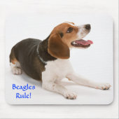 Beagles Rule Happy Beagle Mousepad Muismat (Voorkant)