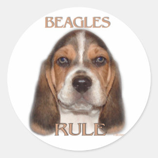 Beagles Rule! Ronde Sticker