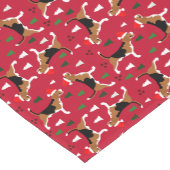 Beagles Santa Hats Kerstfeestdag feestdag feesteli Korte Tafelloper (Hoek)