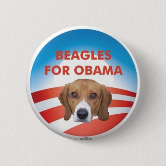 Beagles voor Obama Ronde Button 5,7 Cm (Voorkant)