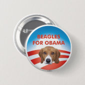 Beagles voor Obama Ronde Button 5,7 Cm (Voorkant /achterkant)