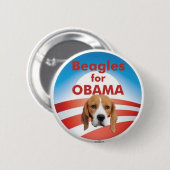 Beagles voor Obama Ronde Button 5,7 Cm (Voorkant /achterkant)