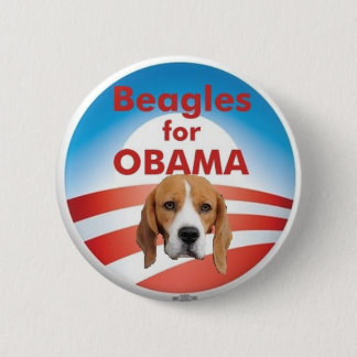 Beagles voor Obama Ronde Button 5,7 Cm