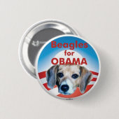 Beagles voor Obama Ronde Button 5,7 Cm (Voorkant /achterkant)