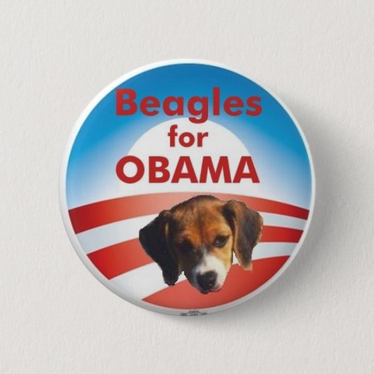 Beagles voor Obama Ronde Button 5,7 Cm (Voorkant)