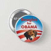 Beagles voor Obama Ronde Button 5,7 Cm (Voorkant /achterkant)