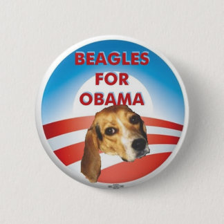 Beagles voor Obama Ronde Button 5,7 Cm