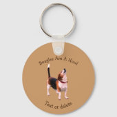 Beagles zijn een gepersonaliseerde uisterhond sleutelhanger (Achterkant)