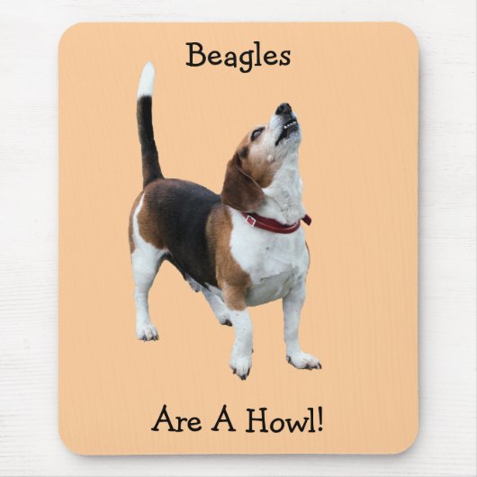 Beagles zijn een howl Funny Dog Mousepad Muismat (Voorkant)