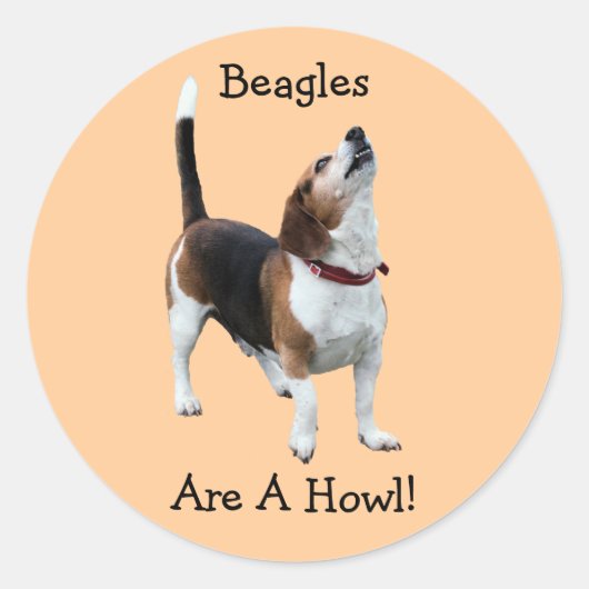 Beagles zijn een howl grappige hond-sticker ronde sticker (Voorkant)
