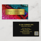 *~* Beaitu Luxury Glam Rainbow QR Glitter Glitz Visitekaartje (Voorkant / Achterkant)