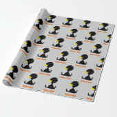 Beak-a-Boo! Cute Cartoon Duck with Funny Pun Cadeaupapier (Uitgerold)