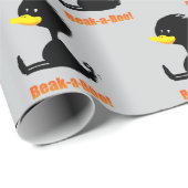 Beak-a-Boo! Cute Cartoon Duck with Funny Pun Cadeaupapier (Rol Hoek)