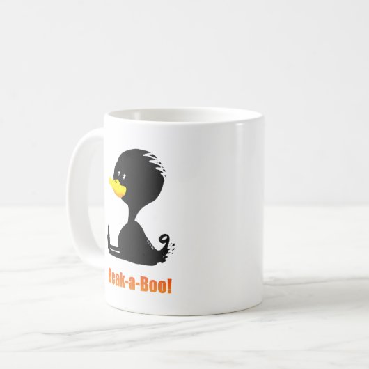 Beak-a-Boo! Cute Cartoon Duck with Funny Pun Koffiemok (Voorkant links)