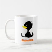 Beak-a-Boo! Cute Cartoon Duck with Funny Pun Koffiemok (Links)