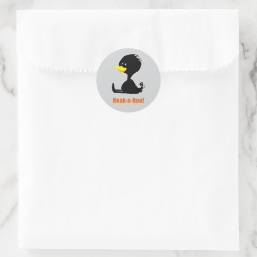 Beak-a-Boo! Cute Cartoon Duck with Funny Pun Ronde Sticker (Tas)