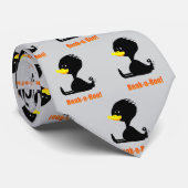 Beak-a-Boo! Cute Cartoon Duck with Funny Pun Stropdas (Opgerold)