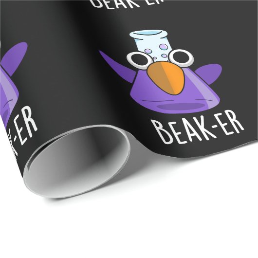Beak-er Funny Chemistry Pun Dark BG Cadeaupapier (Rol Hoek)