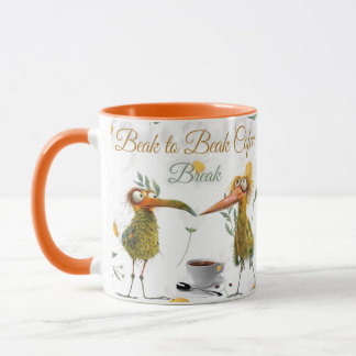 Beak to Beak koffiepauze - Funny Bird Coffee Mok