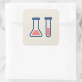 Beaker en proefbuisthema Wetenschap Vierkante Sticker (Tas)