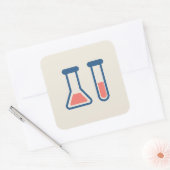 Beaker en proefbuisthema Wetenschap Vierkante Sticker (Envelop)
