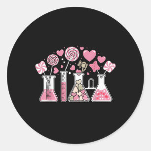 Beaker Test Tube Hart Laboratorium Valentijnse Ronde Sticker