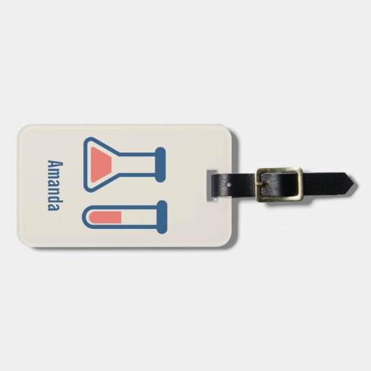 Beaker & Test Tube Science Geëerd Bagagelabel (Voorkant horizontaal)