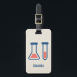 Beaker & Test Tube Science Geëerd Bagagelabel<br><div class="desc">Een bagagelabel met een schattige tekening van een reageerbuis en een bekerglas. Ideaal voor soorten wetenschap.</div>