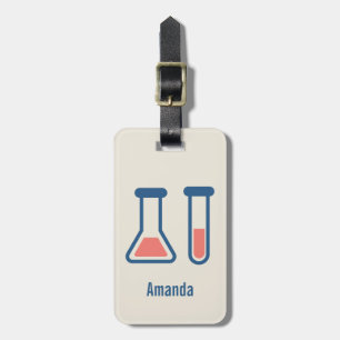 Beaker & Test Tube Science Geëerd Bagagelabel