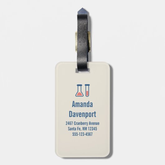 Beaker & Test Tube Science Geëerd Bagagelabel (Achterkant verticaal)