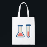 Beaker & Test Tube Science Geëerd Boodschappentas<br><div class="desc">Tas met een schattige tekening van een reageerbuis en een bekerglas. Ideaal voor soorten wetenschap.</div>