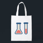 Beaker & Test Tube Science Geëerd Boodschappentas<br><div class="desc">Tas met een schattige tekening van een reageerbuis en een bekerglas. Ideaal voor soorten wetenschap.</div>